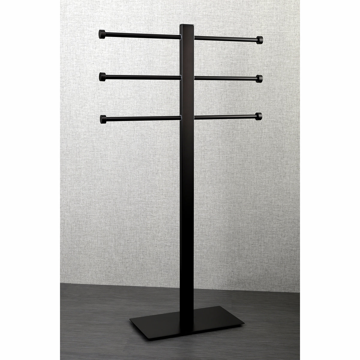 Kingston Brass Freestanding Stainless Steel Towel Holder with Rectangular Base