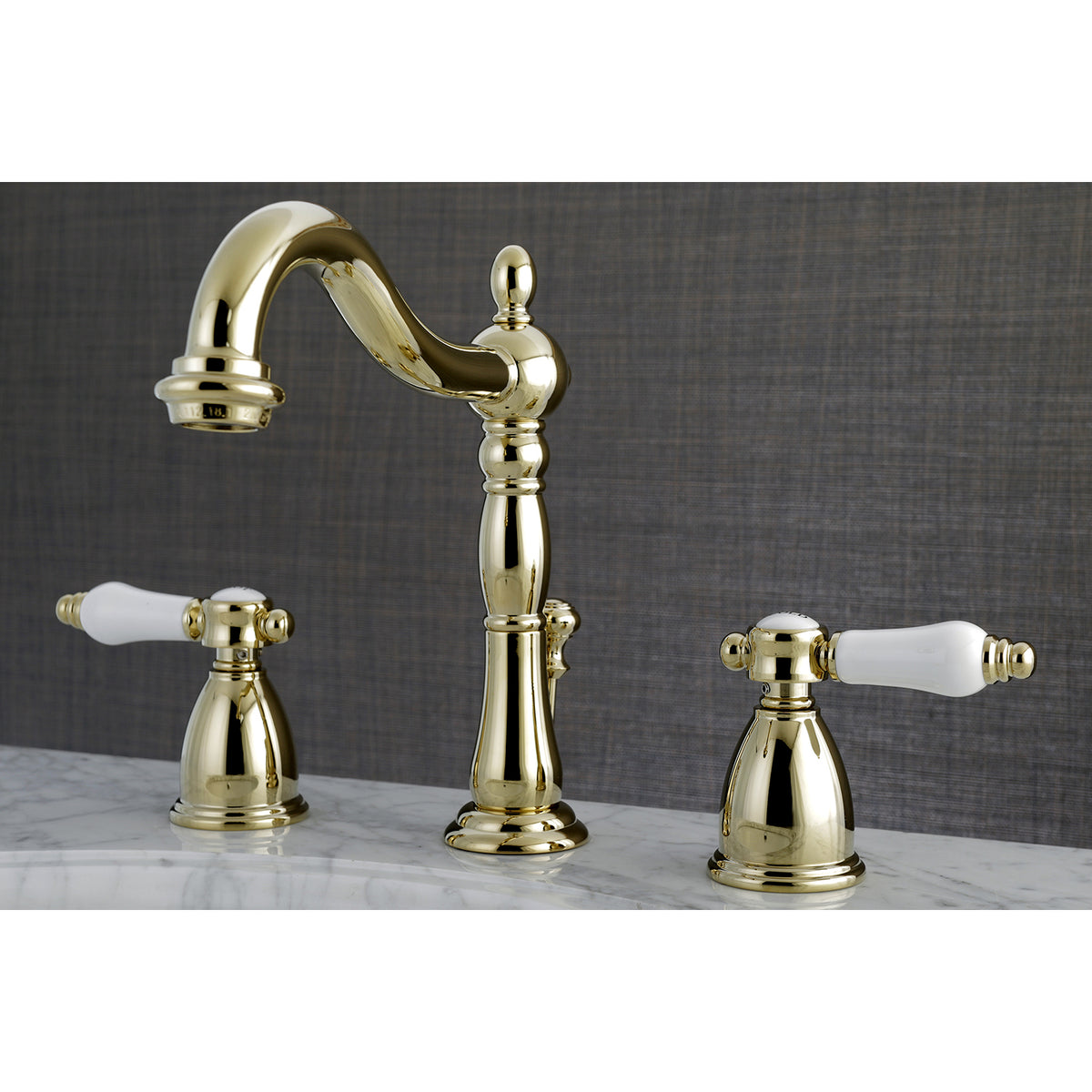 Kingston Brass KB1971BPL Bel-Air Widespread Bathroom Faucet with Plastic Pop-Up