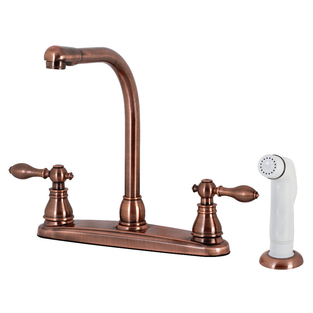 Kingston Brass KB715ACL American Classic Centerset Kitchen Faucet with Side Sprayer