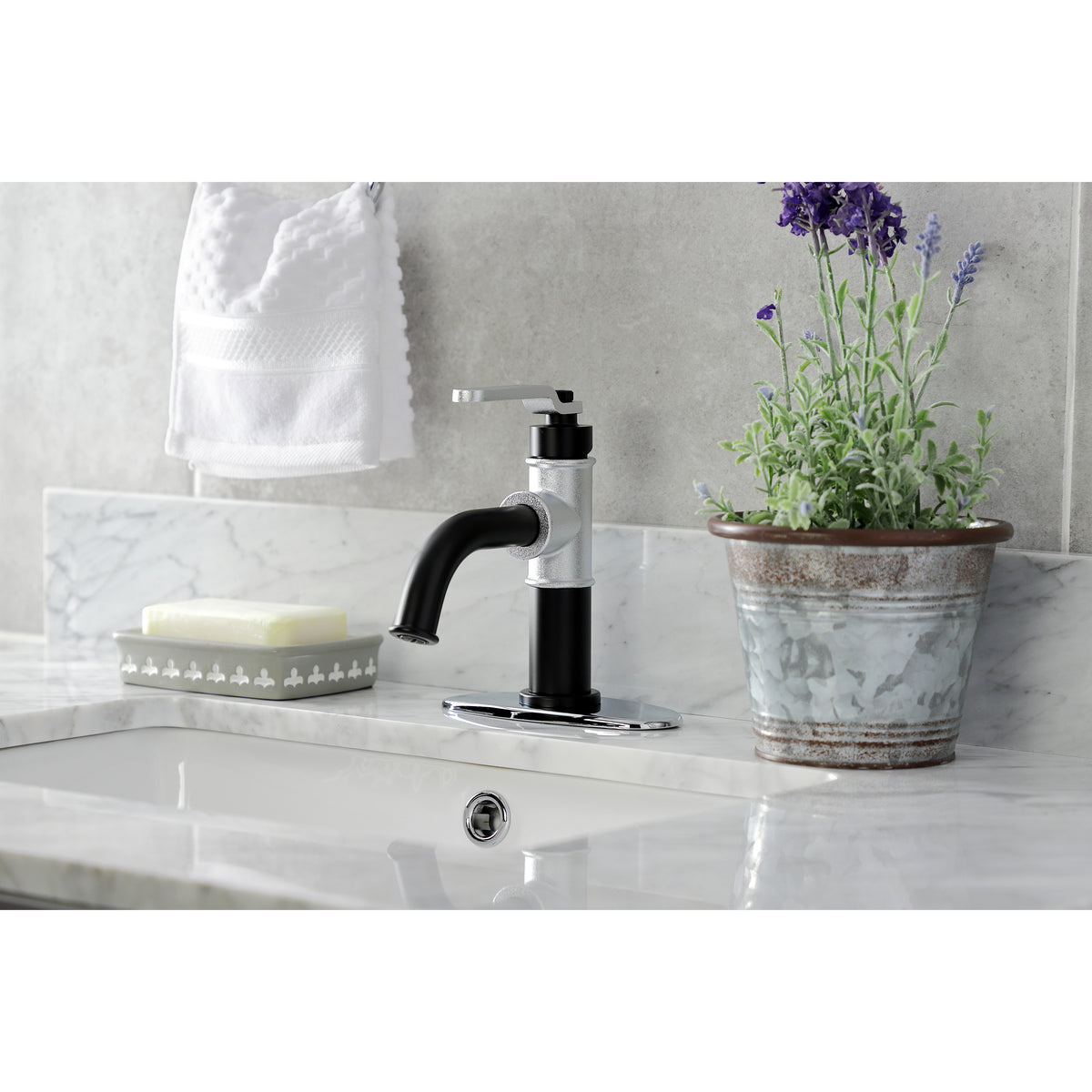 Kingston Brass KSD2828KL Whitaker Single-Handle Bathroom Faucet with Push Pop-Up