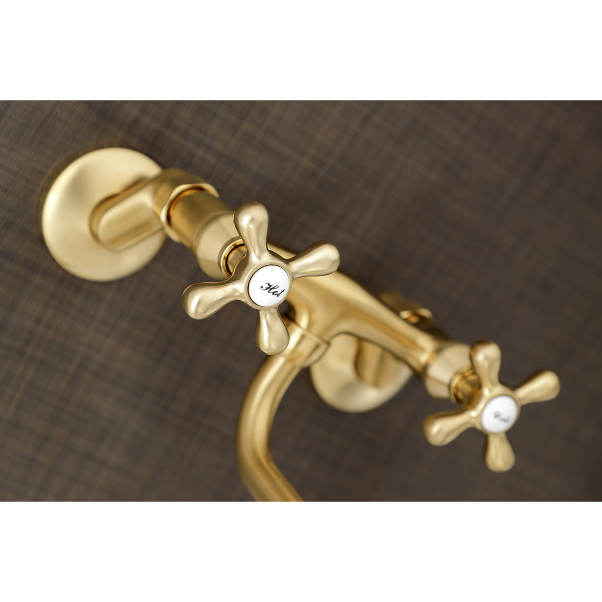 Kingston Brass KS216PN Kingston Two Handle Wall Mount Bathroom Faucet
