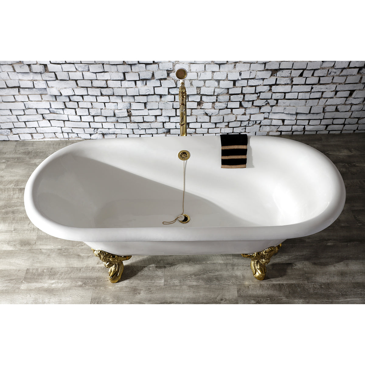 Kingston Brass Clawfoot Tub Waste &amp; Overflow Drain, 20 Gauge
