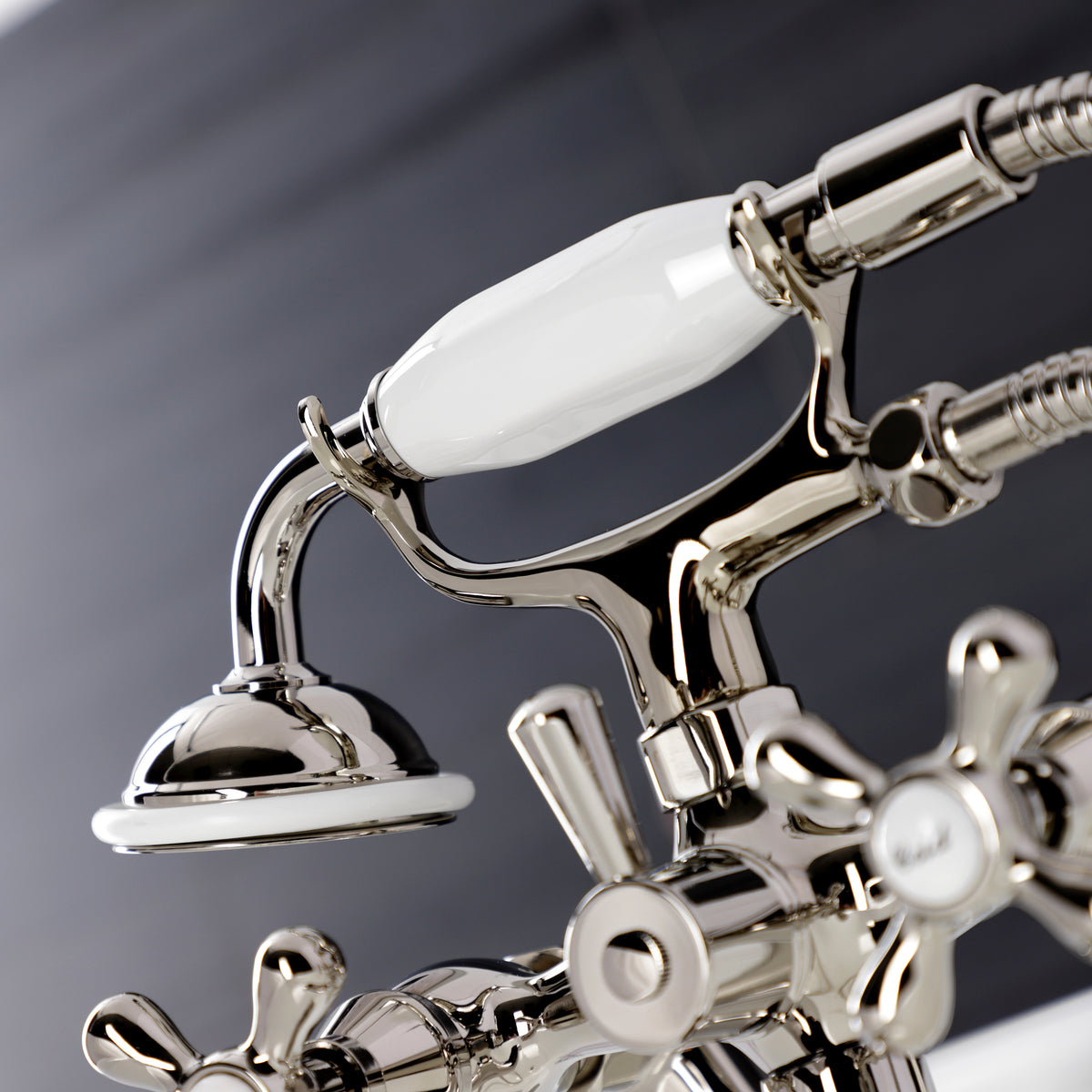 Kingston Wall Mount Clawfoot Tub Faucet with Hand Shower