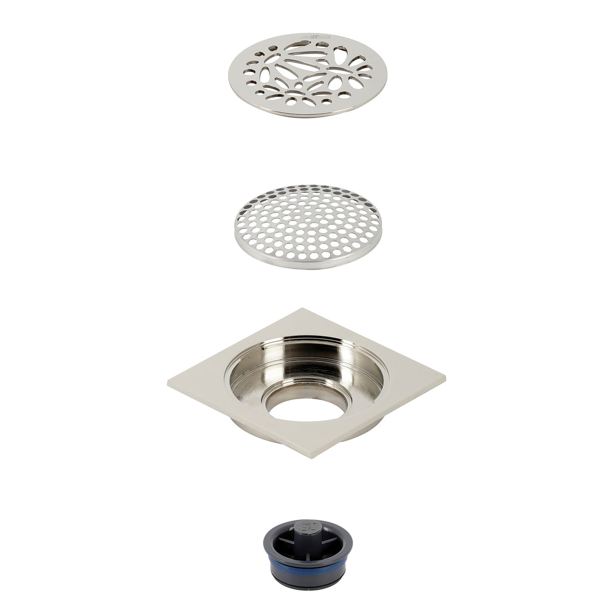 Kingston Brass Watercourse Floral 4&quot; Square Grid Shower Drain