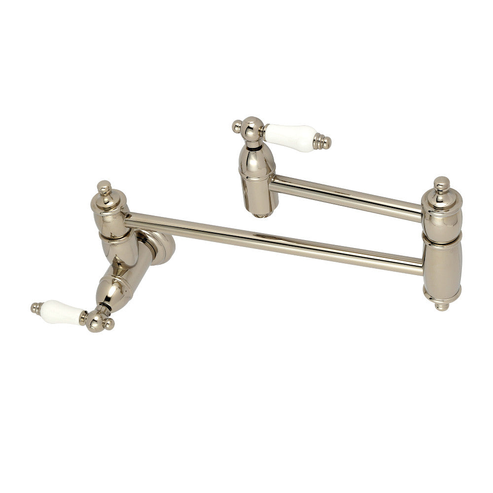 Kingston Brass KS3106PL Restoration Wall Mount Pot Filler Kitchen Faucet