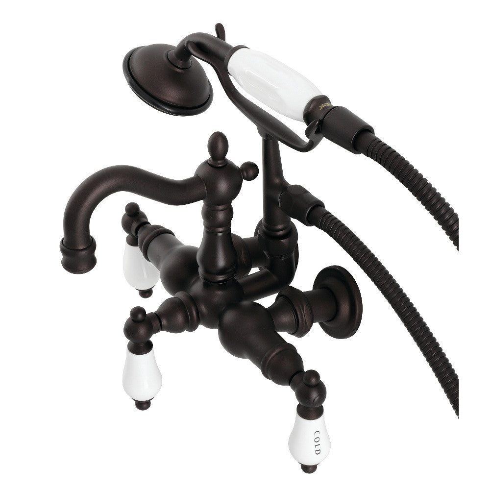 Heritage 3-3/8&quot; Tub Wall Mount Clawfoot Tub Faucet with Hand Shower