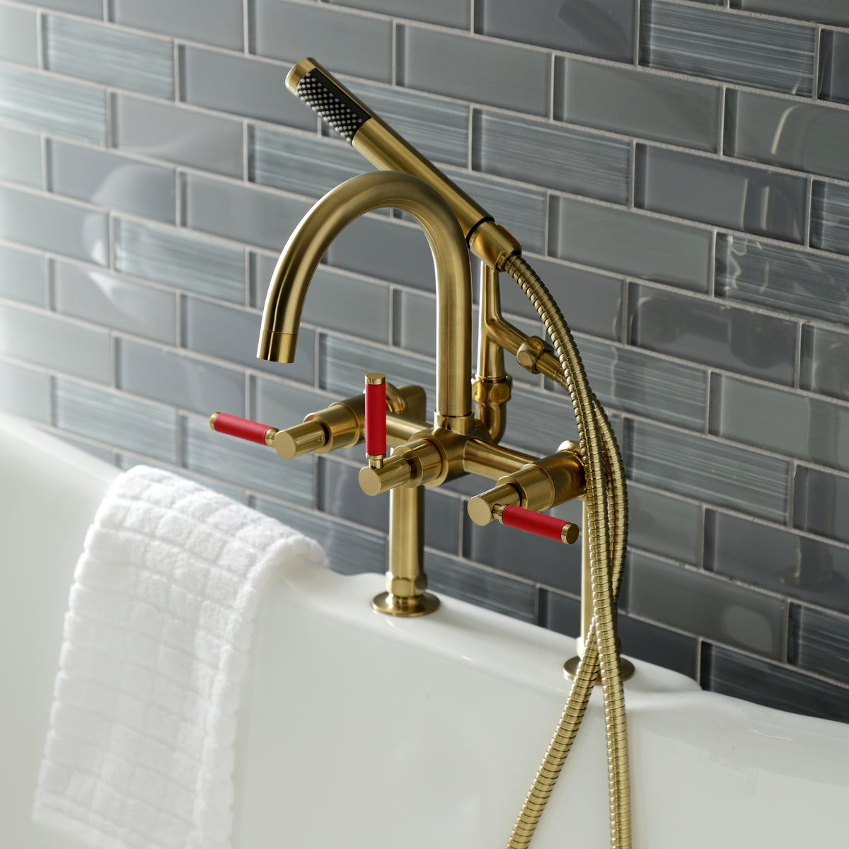 Aqua Vintage Kaiser 7-Inch Deck Mount Clawfoot Tub Faucet