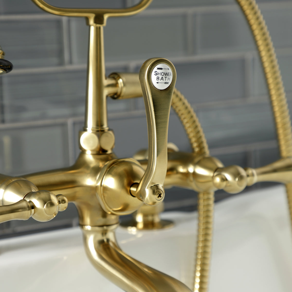 Aqua Vintage 7-Inch Tub Faucet with Hand Shower