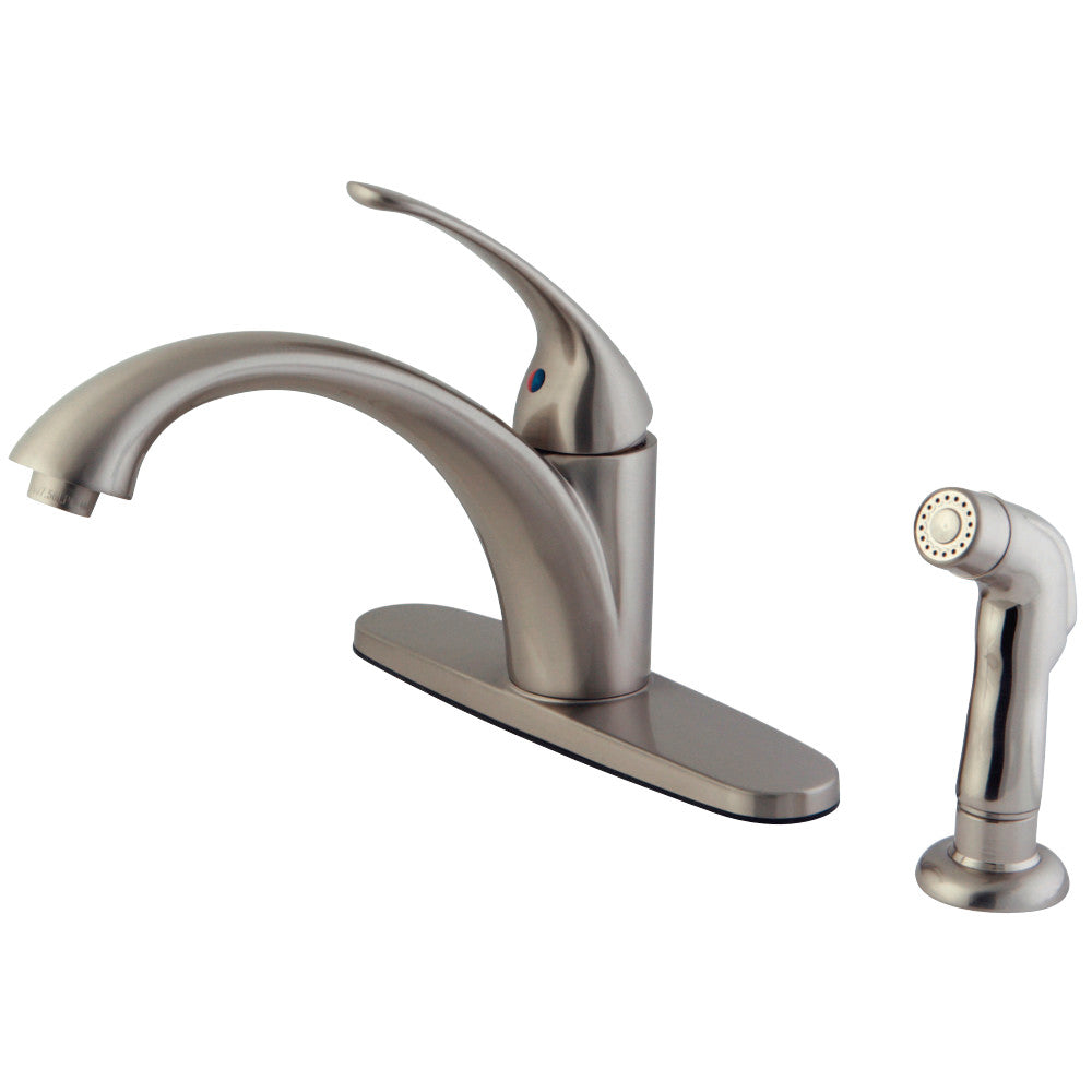Kingston Brass KS6578VLSP Vintage Single Handle Kitchen Faucet With Plastic Sprayer