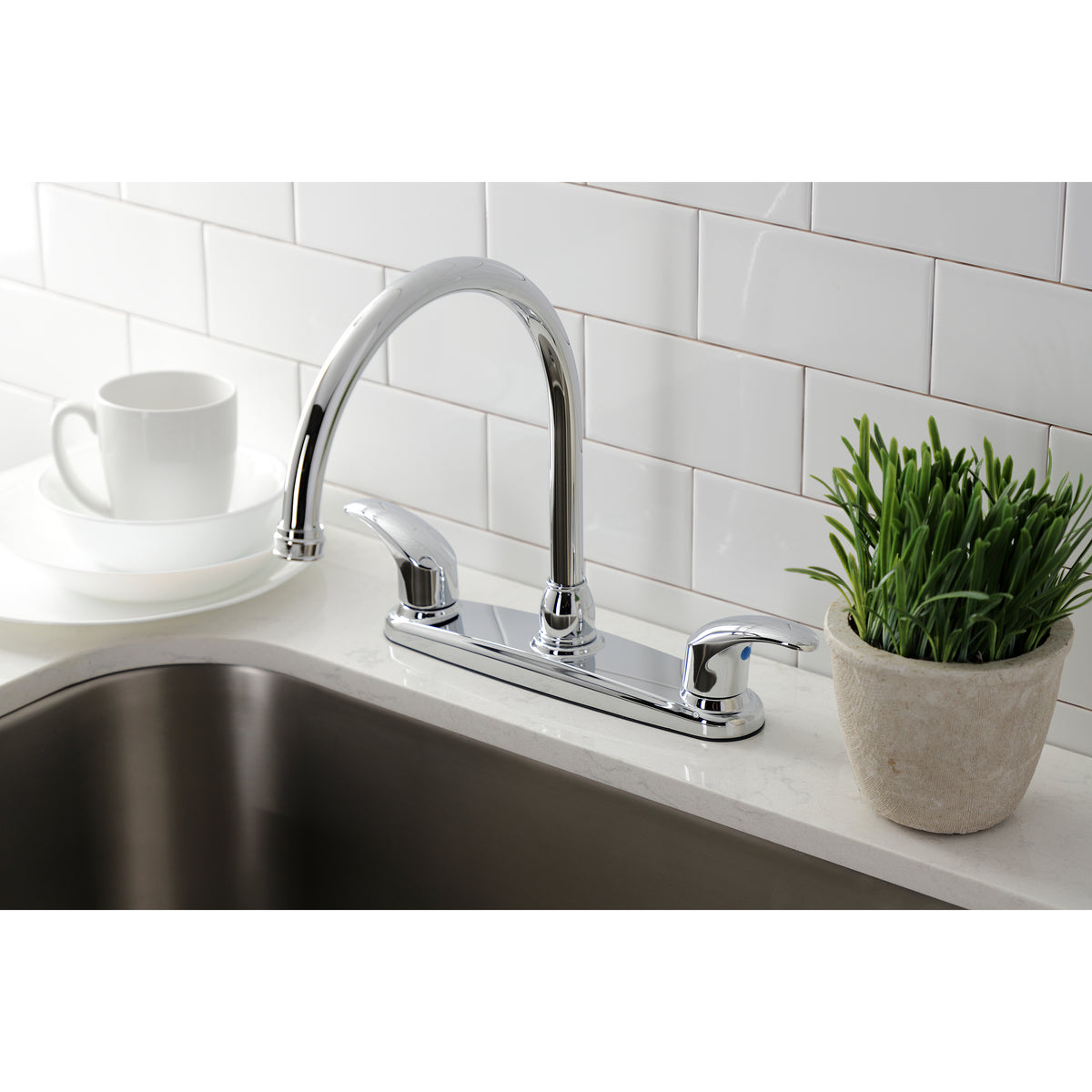 Kingston Brass KB6791LLLS 8-Inch Centerset Kitchen Faucet