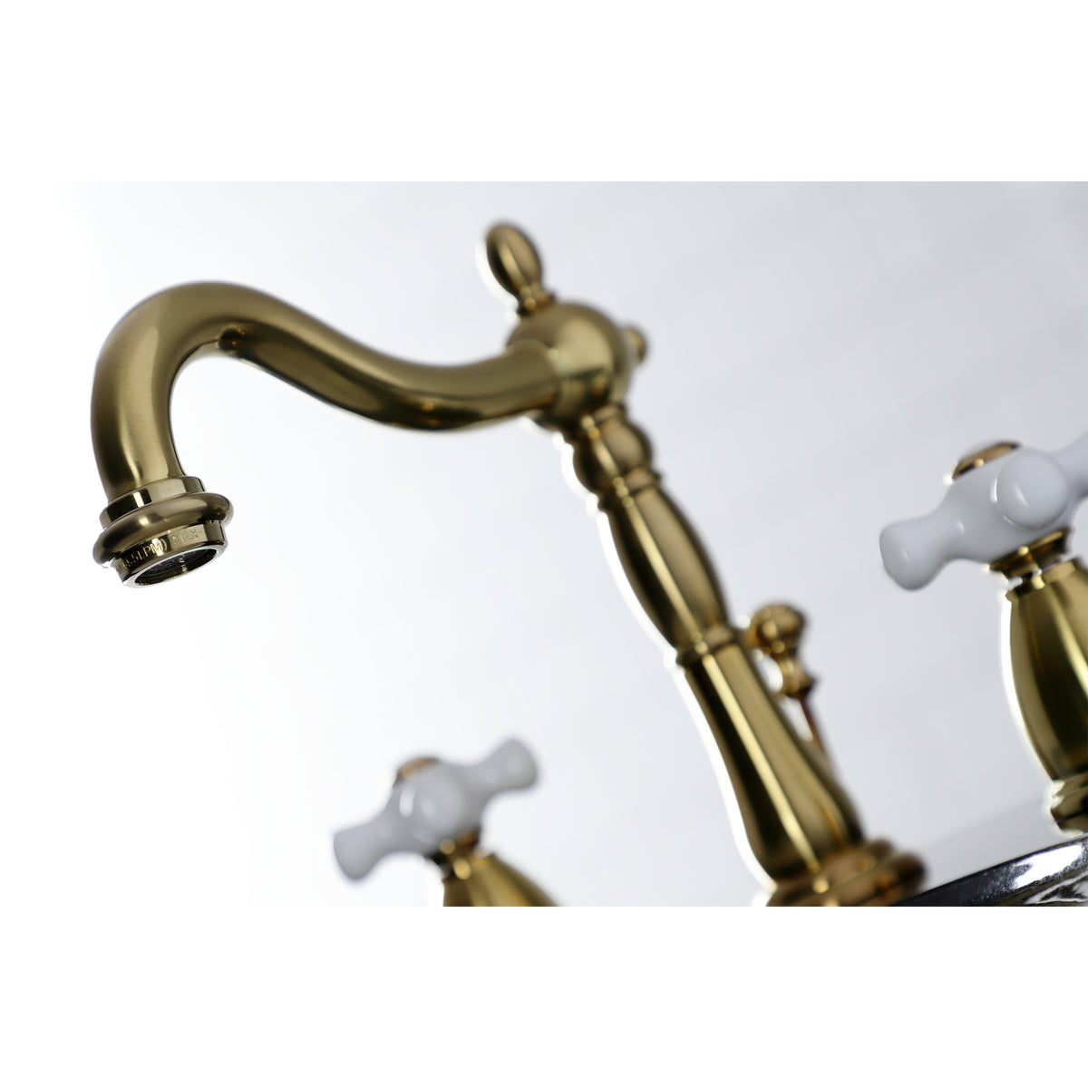 Kingston Brass KB1976PX Heritage Widespread Bathroom Faucet with Brass Pop-Up