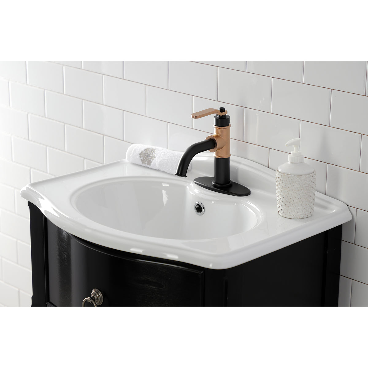 Kingston Brass KSD2828KL Whitaker Single-Handle Bathroom Faucet with Push Pop-Up