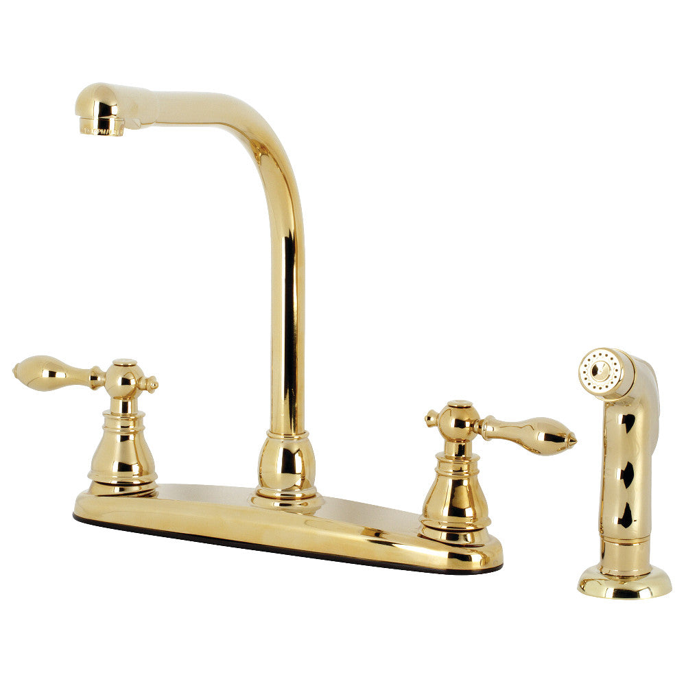 Kingston Brass KB715ACLSP American Classic Centerset Kitchen Faucet with Side Sprayer