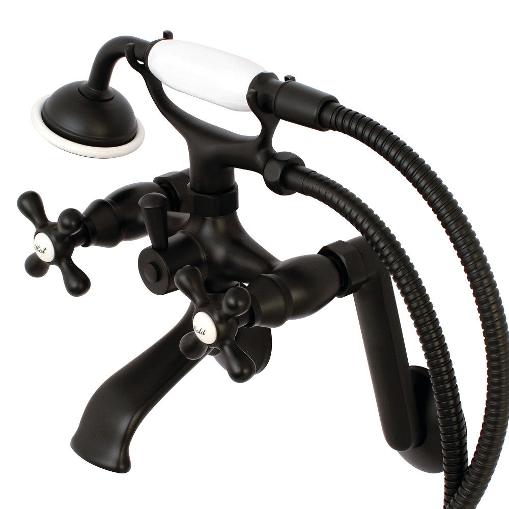 Kingston Tub Wall Mount Clawfoot Tub Faucet with Hand Shower