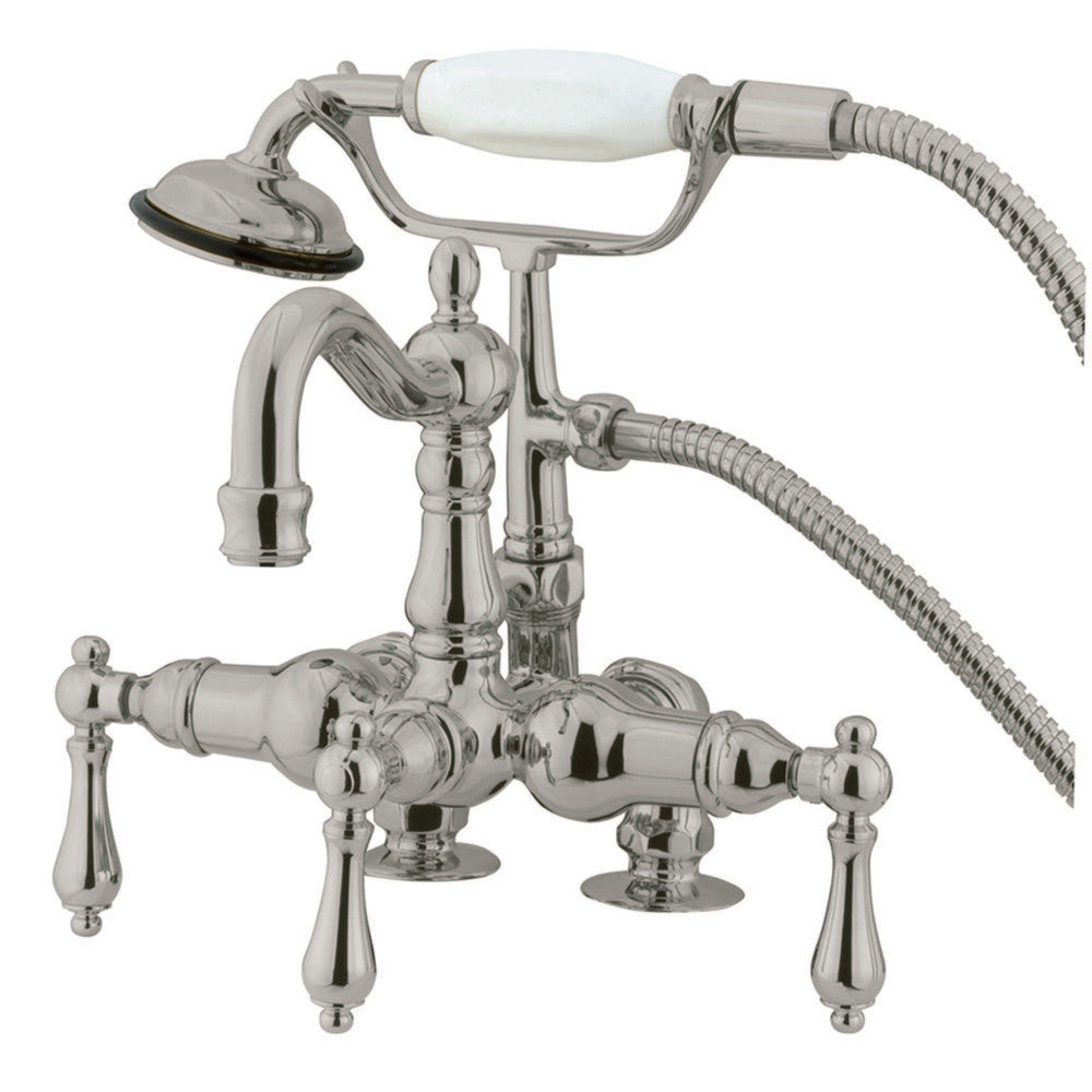Vintage 3-3/8-Inch Deck Mount Clawfoot Tub Faucet with Hand Shower