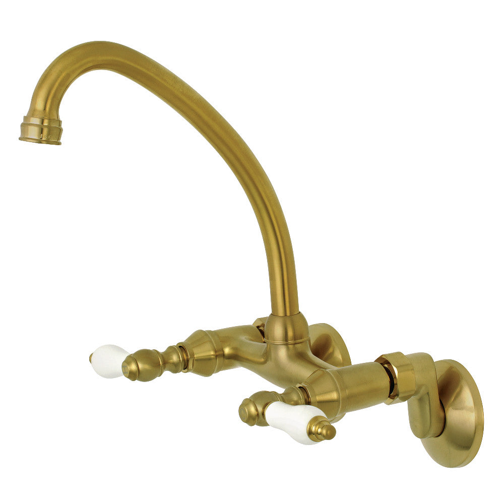 Kingston Brass KS514PB Kingston Two Handle Wall Mount Kitchen Faucet
