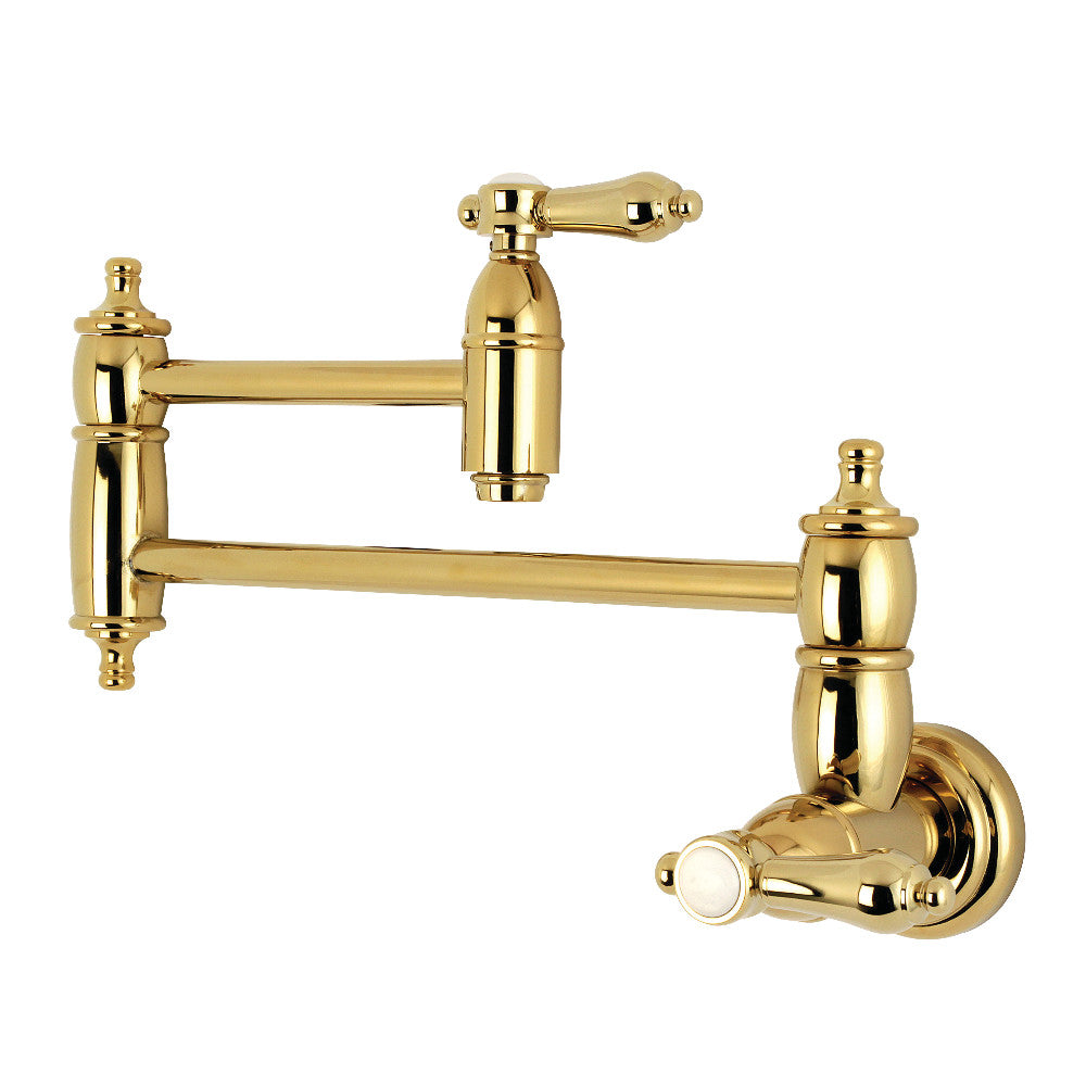 Kingston Brass KS3106BAL Heirloom Wall Mount Pot Filler Kitchen Faucet