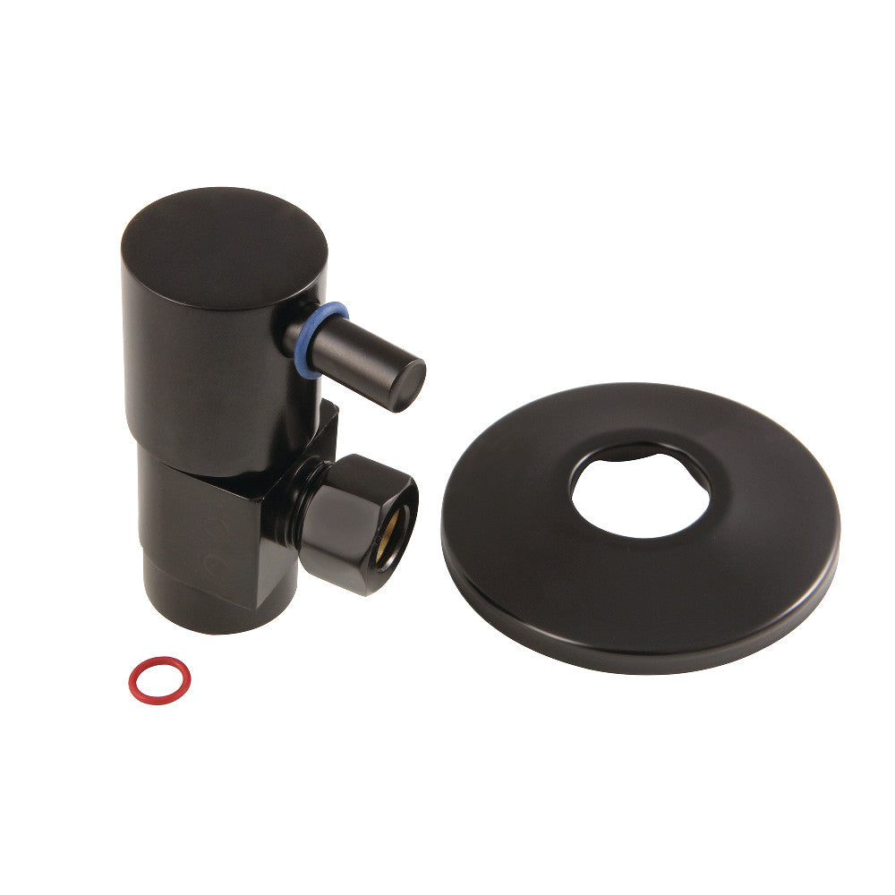 Kingston Brass 1/2&quot;IPS x 3/8&quot;O.D. Anti-Seize Deluxe Quarter-Turn Ceramic Hardisc Cartridge Angle Stop with Flange