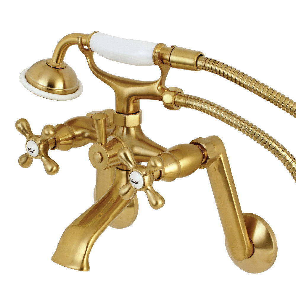 Kingston Tub Wall Mount Clawfoot Tub Faucet with Hand Shower