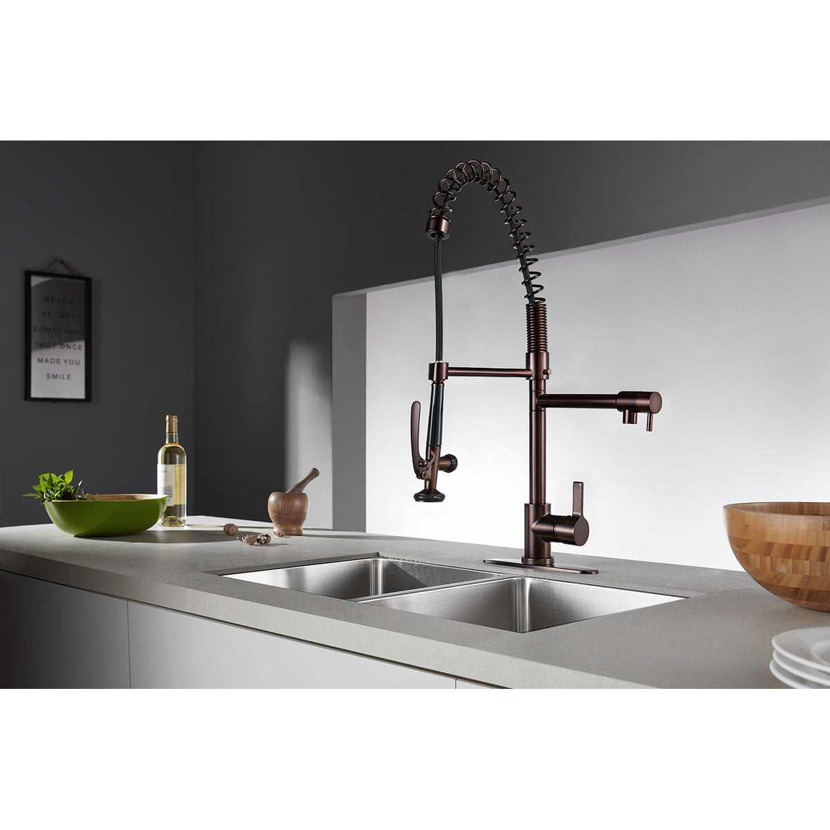 Gourmetier LS8505CTL Continental Single-Handle Pre-Rinse Kitchen Faucet