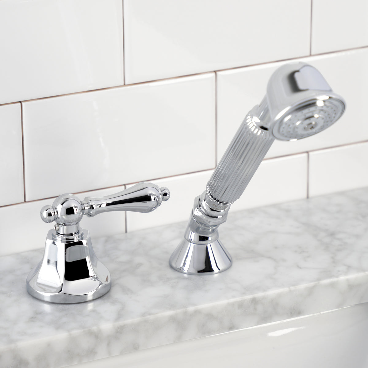 Kingston Brass Deck Mount Hand Shower with Diverter for Roman Tub Faucet