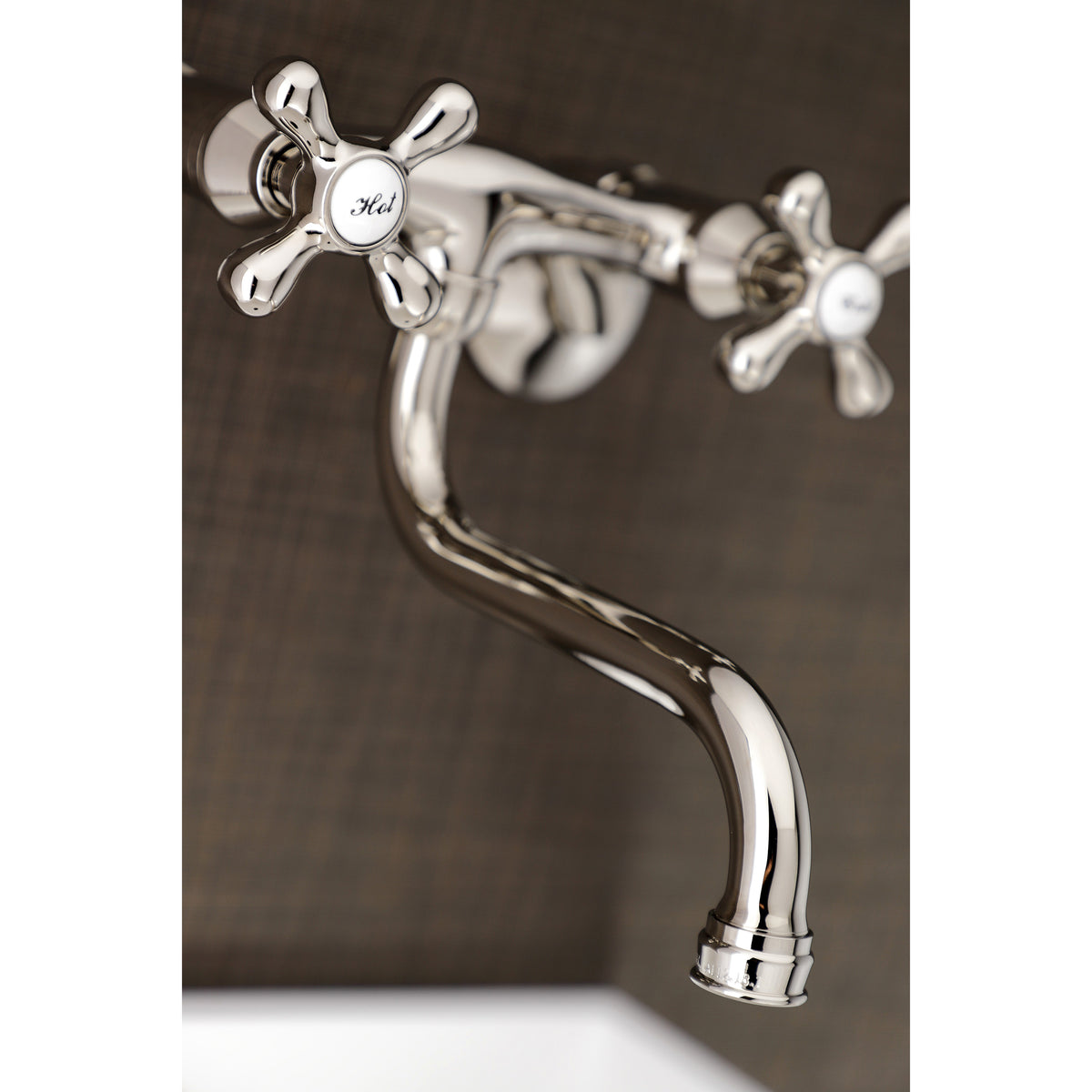 Kingston Brass KS216PN Kingston Two Handle Wall Mount Bathroom Faucet