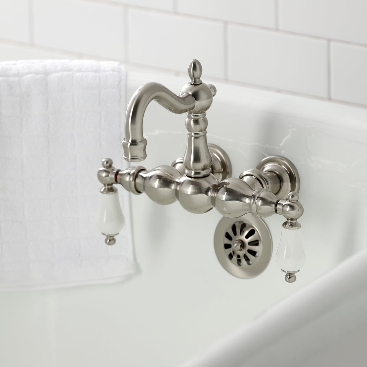 Heritage 3-3/8&quot; Tub Wall Mount Clawfoot Tub Faucet
