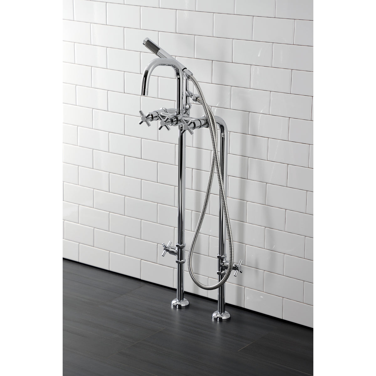 Aqua Vintage Concord Freestanding Tub Faucet with Supply Line, Stop Valve