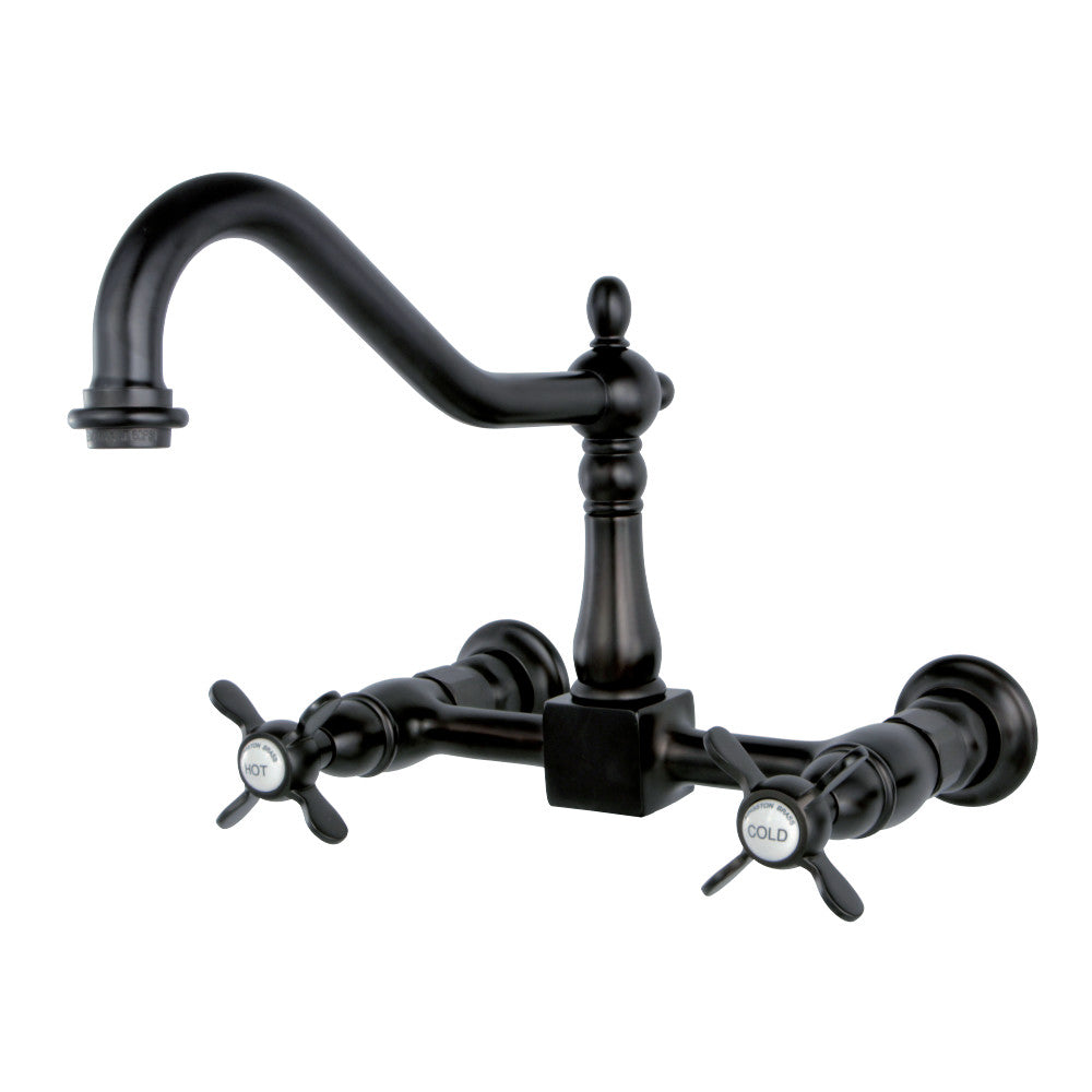 Kingston Brass KS1242BEX Essex Wall Mount Bridge Kitchen Faucet