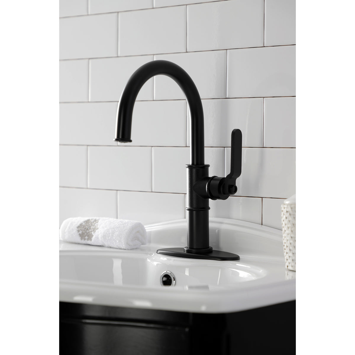 Kingston Brass KSD2230KL Whitaker Single-Handle Bathroom Faucet with Push Pop-Up