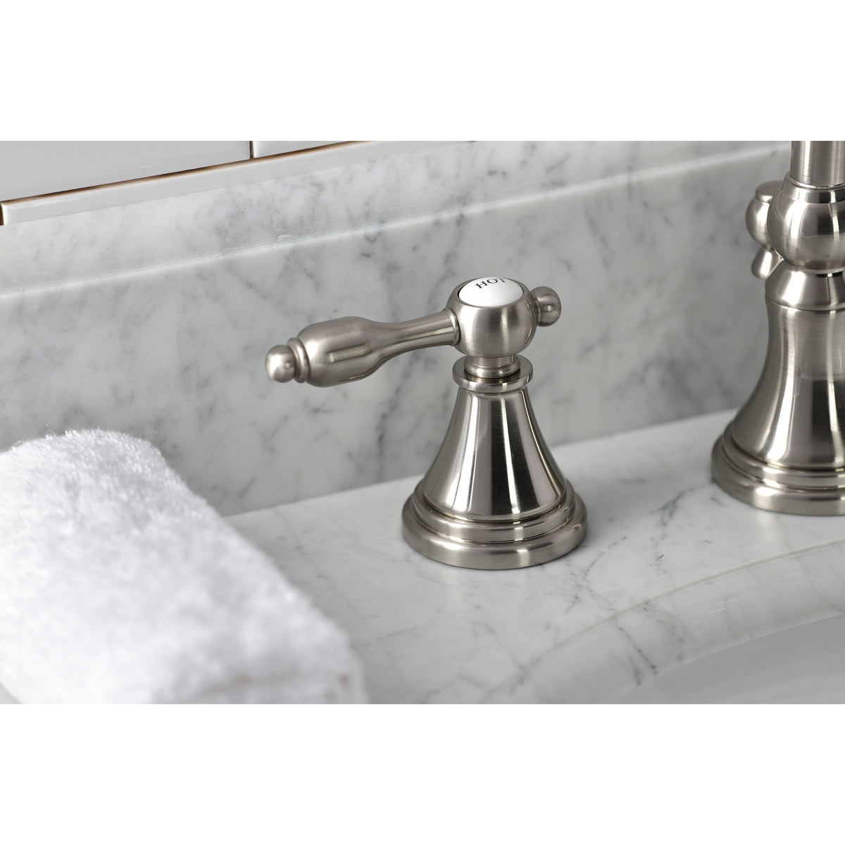 Kingston Brass KS2981TAL Tudor Widespread Bathroom Faucet with Brass Pop-Up