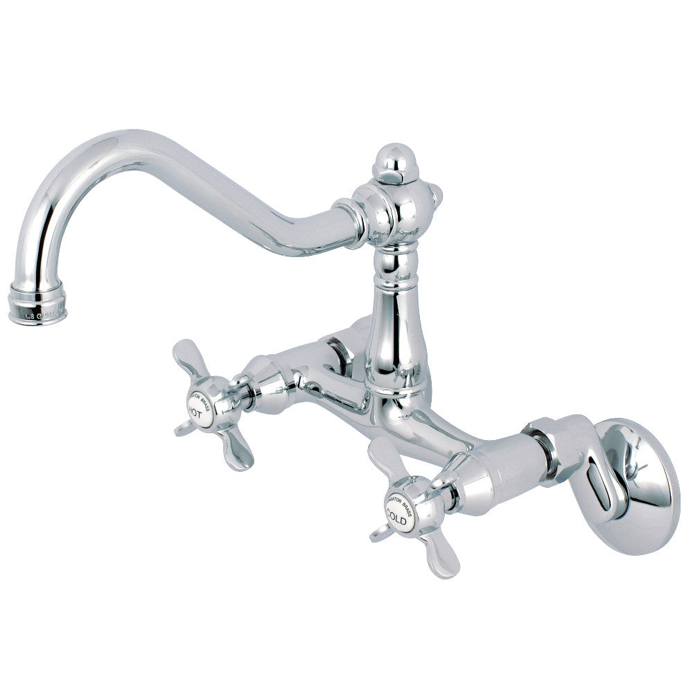 Kingston Brass KS3228BEX 6-Inch Adjustable Center Wall Mount Kitchen Faucet