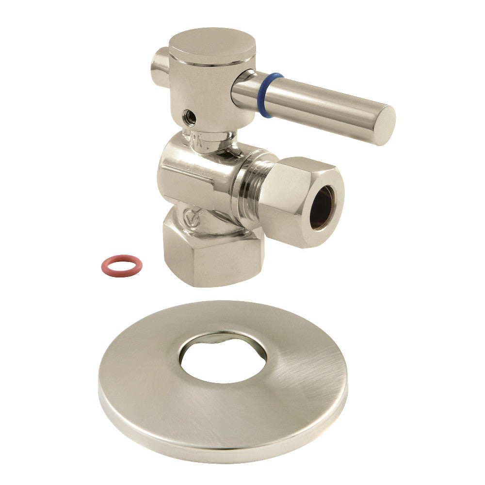 Kingston Brass 1/2-Inch FIP X 1/2-Inch OD Comp Quarter-Turn Angle Stop Valve with Flange