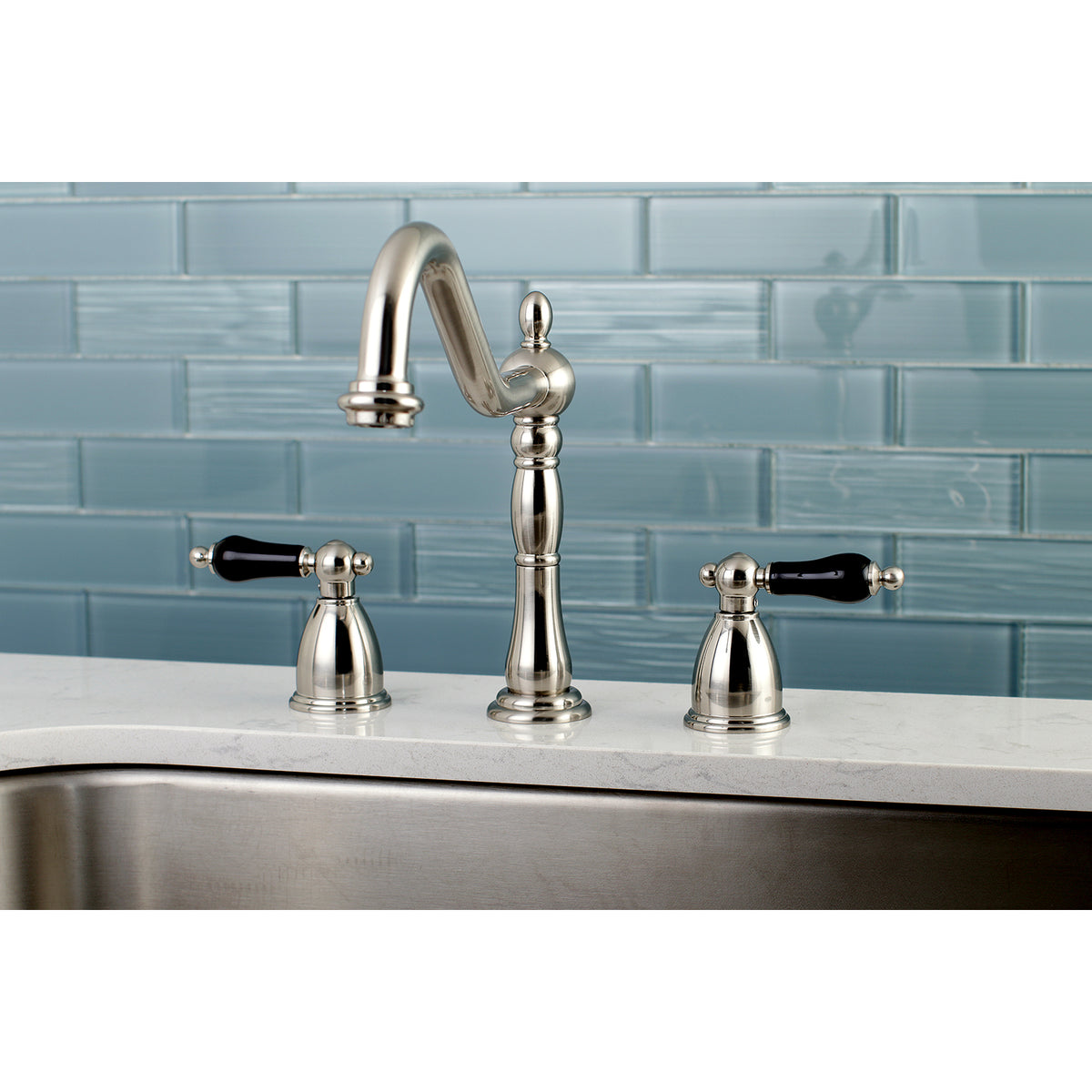Kingston Brass KB1795PKLLS Widespread Kitchen Faucet