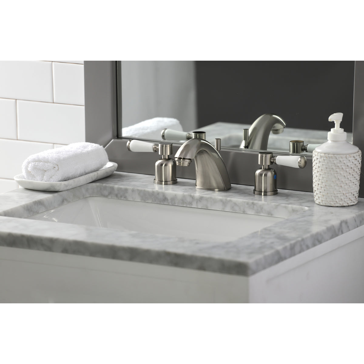 Kingston Brass FB8951DPL Mini-Widespread Bathroom Faucet