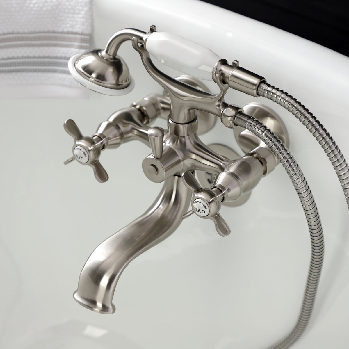 Essex Wall Mount Clawfoot Tub Faucet with Hand Shower
