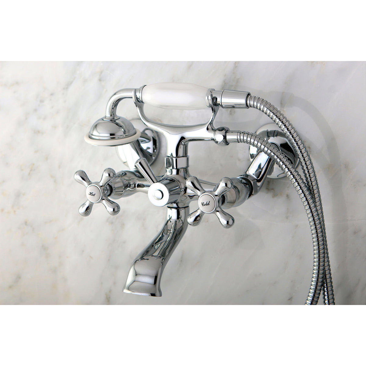 Kingston Wall Mount Clawfoot Tub Faucet with Hand Shower