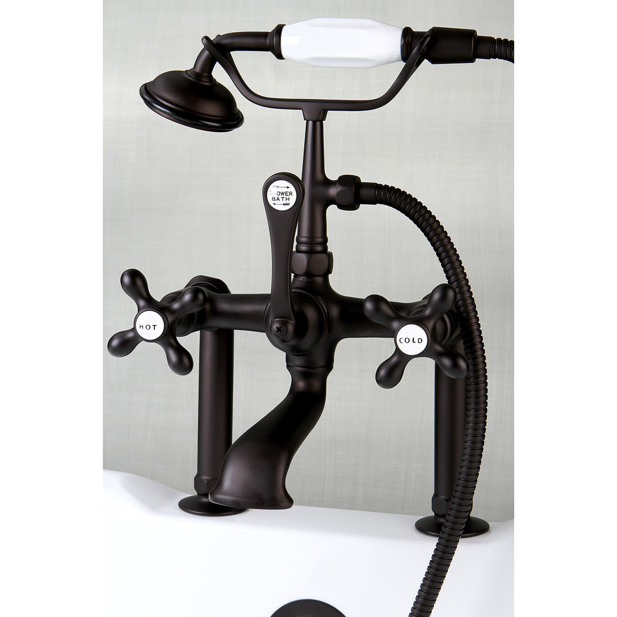 Vintage 7-Inch Deck Mount Clawfoot Tub Faucet with Hand Shower