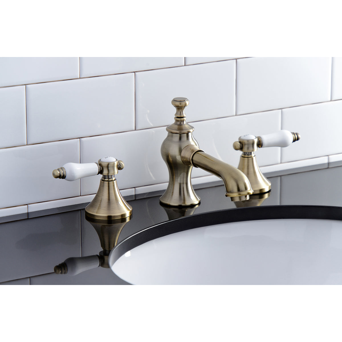 Kingston Brass KC7065BPL 8 in. Widespread Bathroom Faucet