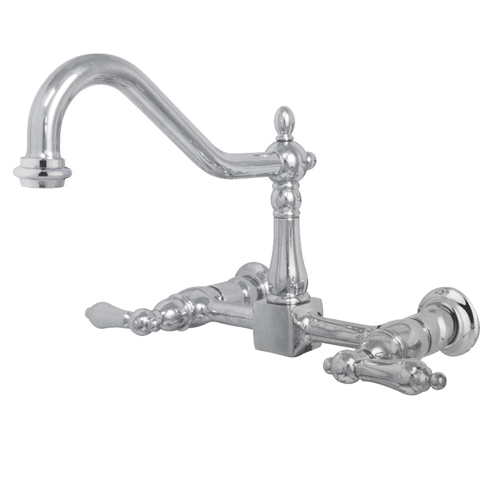 Kingston Brass KS1242AL Heritage Wall Mount Bridge Kitchen Faucet