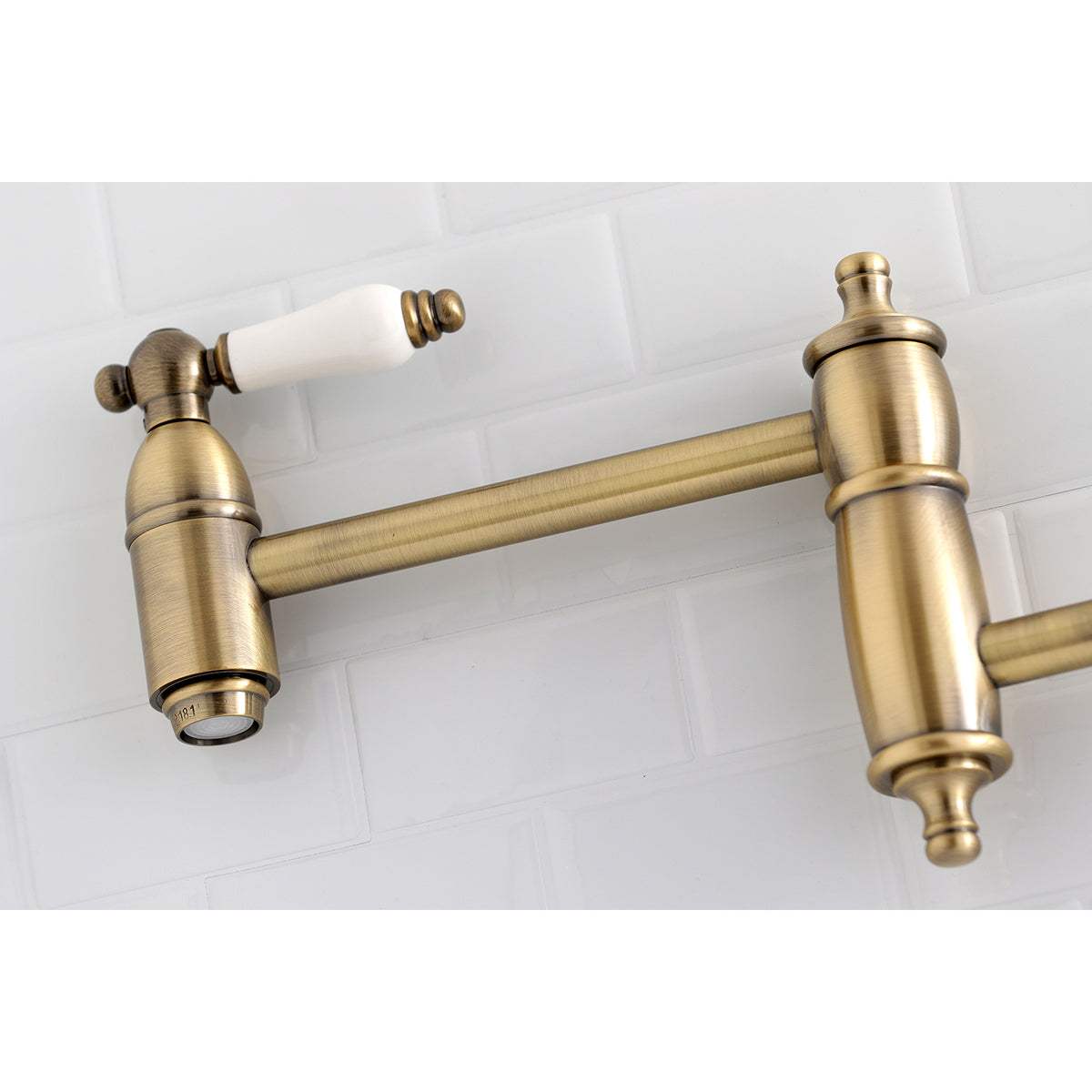 Kingston Brass KS3106PL Restoration Wall Mount Pot Filler Kitchen Faucet