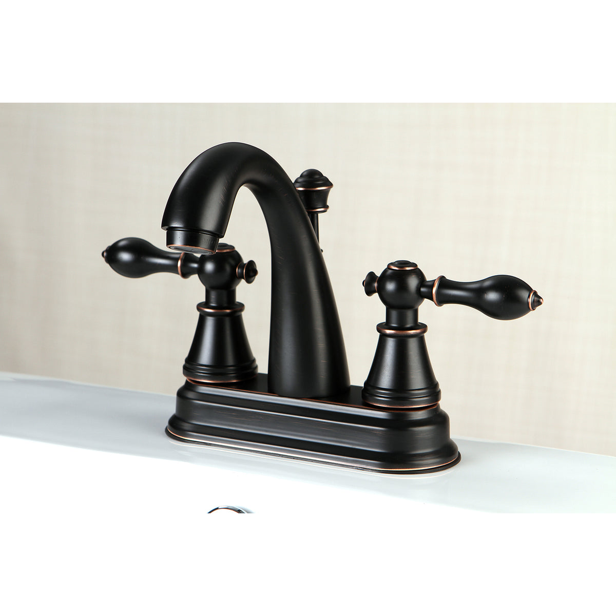 Fauceture FSY7618AL English Classic 4 in. Centerset Bathroom Faucet with Retail Pop-Up