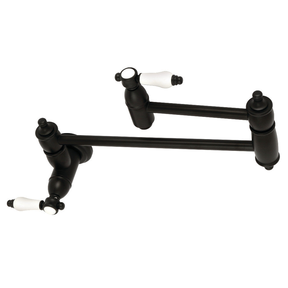 Kingston Brass KS3106BPL Bel-Air Wall Mount Pot Filler Kitchen Faucet