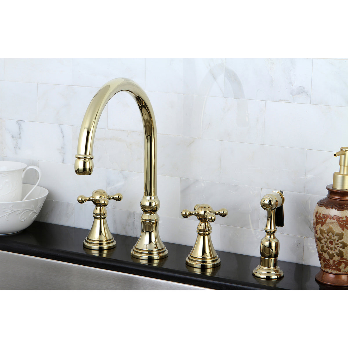 Kingston Brass KS2795KXBS Widespread Kitchen Faucet