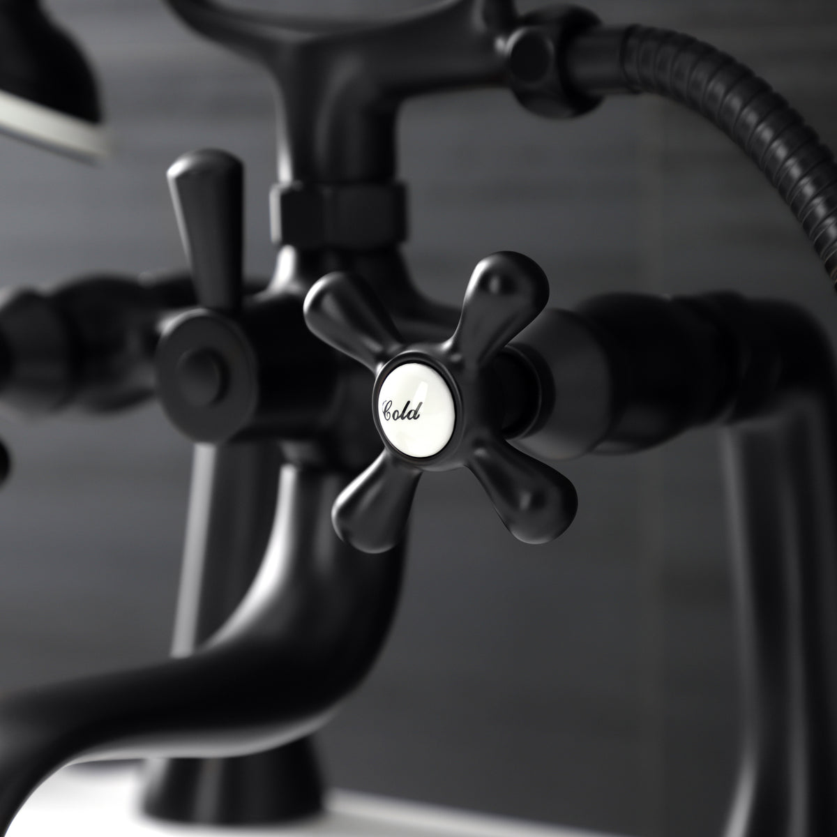 Kingston Deck Mount Clawfoot Tub Faucet with Hand Shower