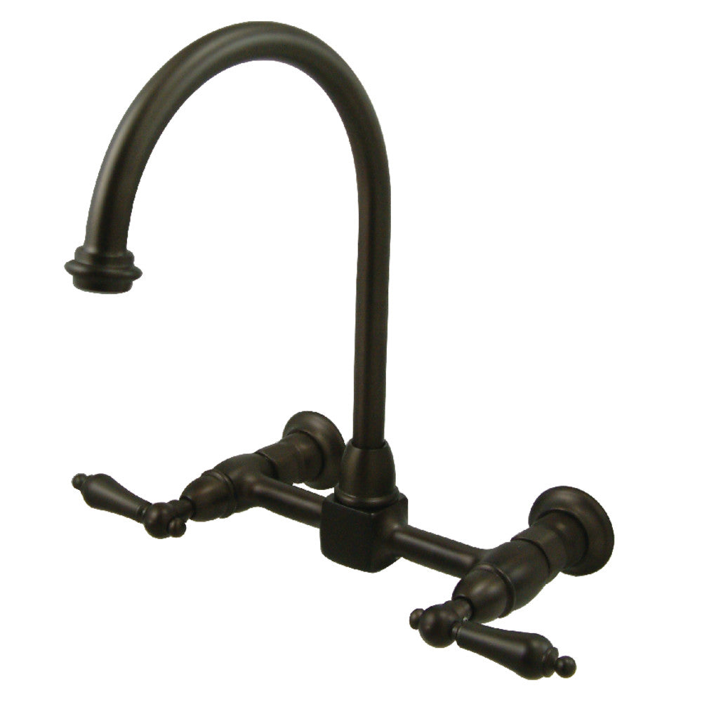 Kingston Brass KS1295AL Restoration Wall Mount Bridge Kitchen Faucet