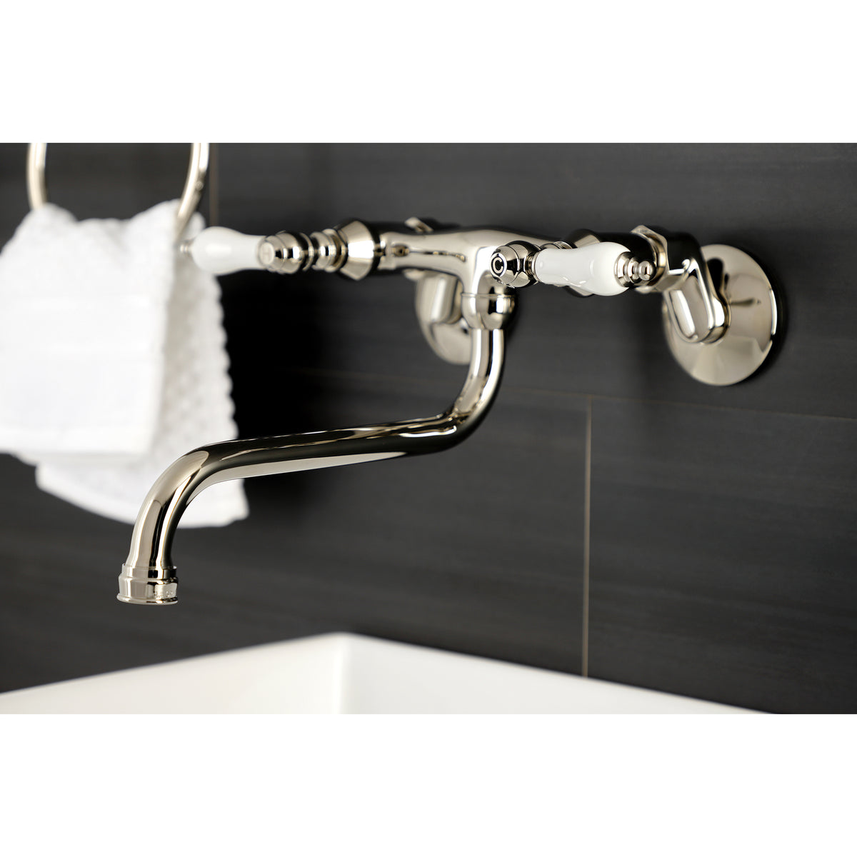 Kingston Brass KS515PN Wall Mount Bathroom Faucet