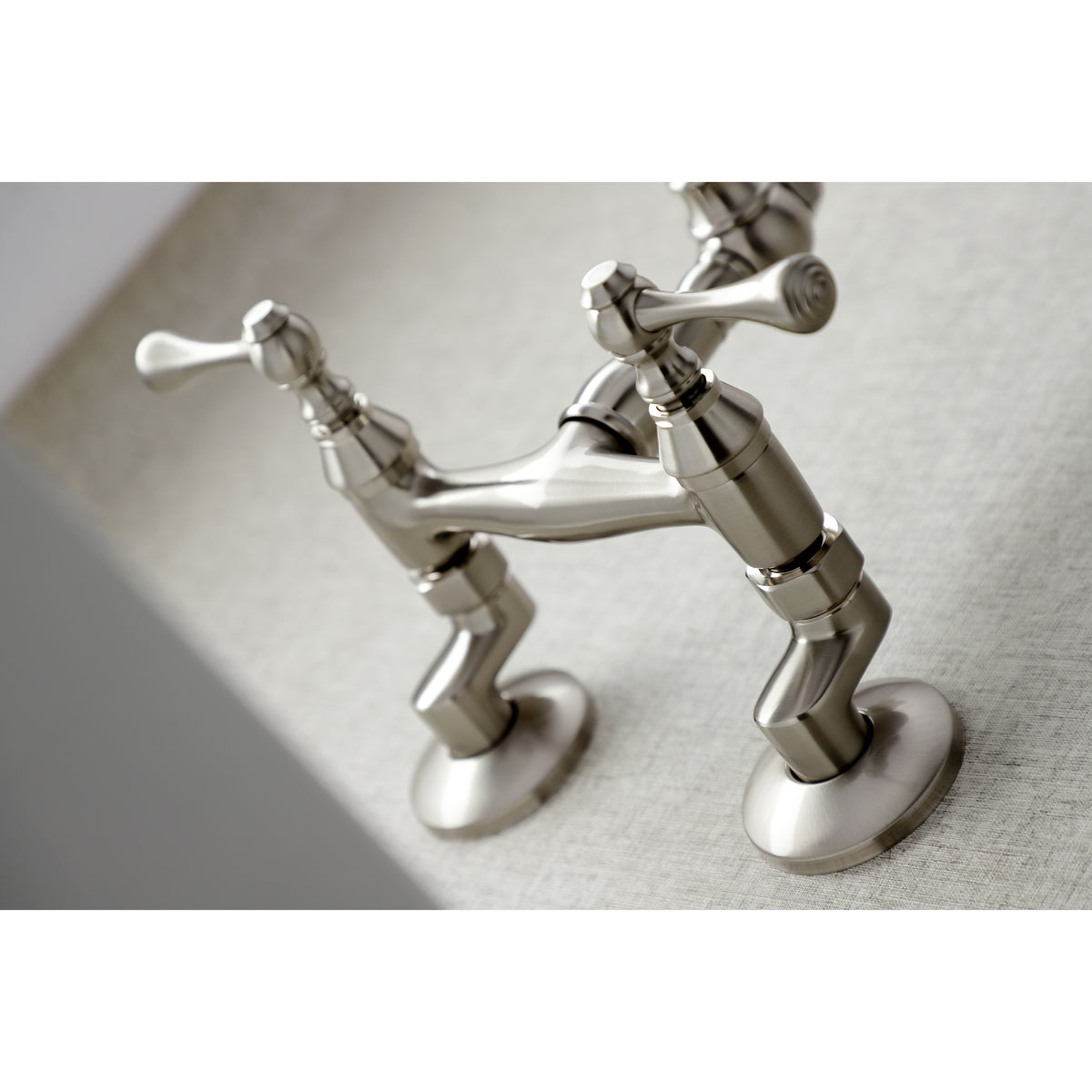 Kingston Brass KS322BLAC Vintage 6&quot; Adjustable Center Wall Mount Kitchen Faucet