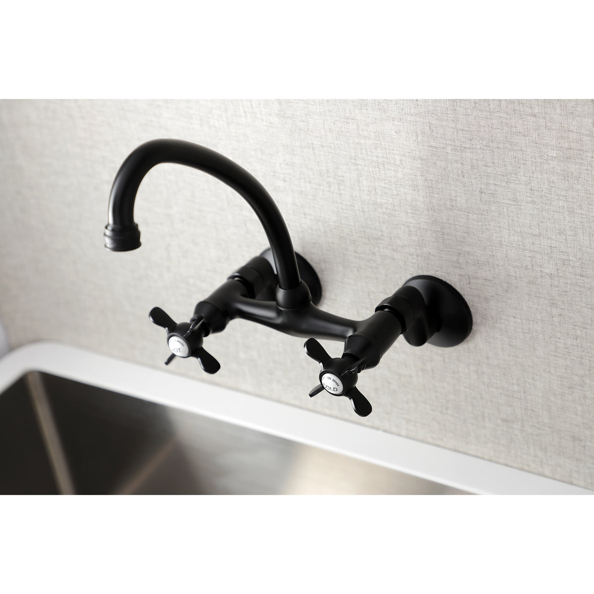 Kingston Brass KS114C Essex Two Handle Wall Mount Kitchen Faucet