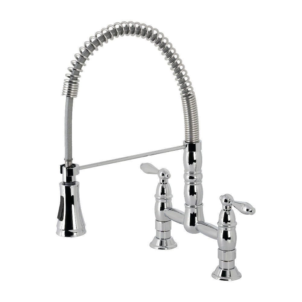 Gourmetier GS1276AL Heritage Two-Handle Deck-Mount Pull-Down Sprayer Kitchen Faucet